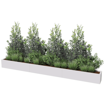 Hochbeet aus pulverbeschichtetem Stahl Texas xxl 360 x 30 cm