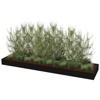 Hochbeet aus pulverbeschichtetem Stahl Texas xxl 480 x 120 cm