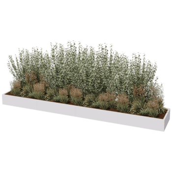Hochbeet aus pulverbeschichtetem Stahl Texas xxl 480 x 80 cm