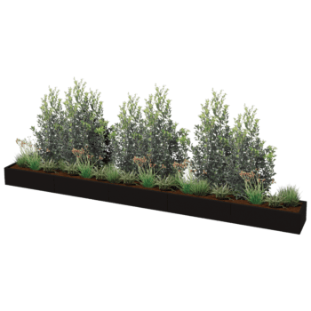 Hochbeet aus pulverbeschichtetem Stahl Texas xxl 500 x 50 cm
