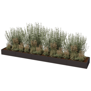 Hochbeet aus pulverbeschichtetem Stahl Texas xxl 500 x 80 cm