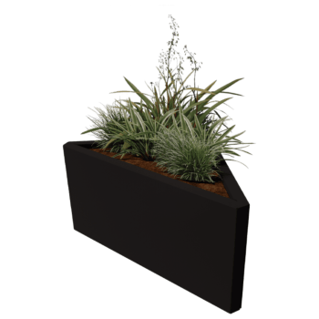 Pflanzkübel aus pulverbeschichtetem Stahl Alaska ongleichseitig 84 cm
