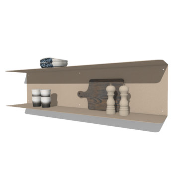 Wandregal aus pulverbeschichtetem Stahl C-Form 120 x 20 cm