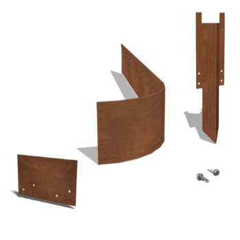 Einfassung FLEX abgeflacht aus Cortenstahl 23 cm kompletter Satz pro 15 Meter