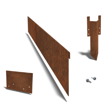 Einfassung abgeflacht aus Cortenstahl 13 cm kompletter Satz pro 24 meter