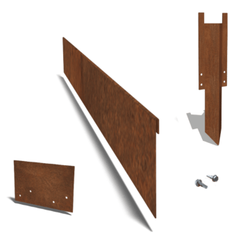 Einfassung abgeflacht aus Cortenstahl 23 cm kompletter Satz pro 15 Meter