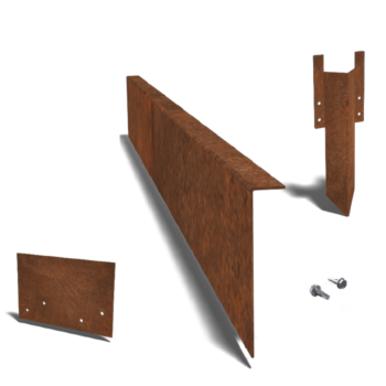 Einfassung gebogen aus Cortenstahl 12 cm kompletter Satz pro 24 meter