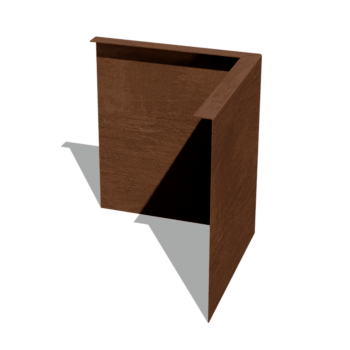 Einfassung gebogen aus Cortenstahl 34 cm Außenwinkel