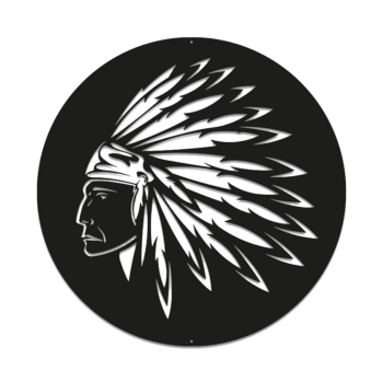 Wanddekoration aus Metall Indianer