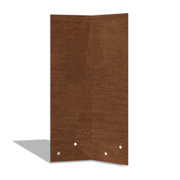 Verbindungsplatte 45° aus Cortenstahl Hoch 34 - 37,5 cm