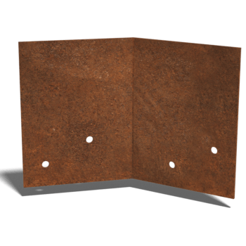 Verbindungsplatte 45° aus Cortenstahl Mittel 22 - 25 cm