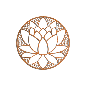 Wanddekoration aus Cortenstahl Lotus Flower