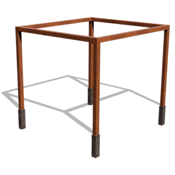 Viereckige Pergola aus Cortenstahl 324 x 300 cm