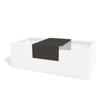 Pflanzkasten-Platte aus pulverbeschichtetem Stahl 40 x 61 x 20 cm