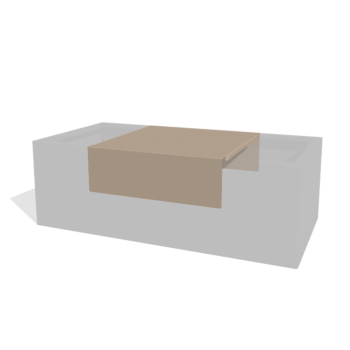 Pflanzkasten-Platte aus pulverbeschichtetem Stahl 60 x 61 x 20 cm