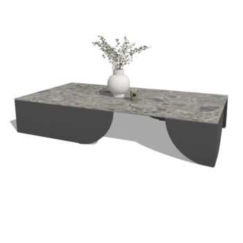 Couchtisch aus Aluminium Savuto 160 x 80 x 30 cm