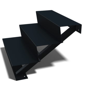 Schwarze Treppe New York 3-stufige (Breite 80 cm)