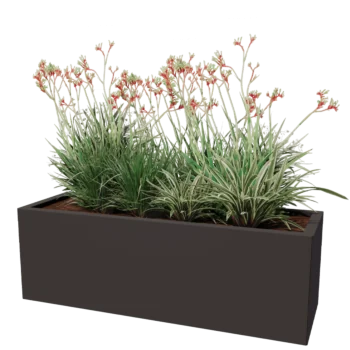 Pflanzkübel aus Stahl - Rechteckig - 120 x 40 x 60 cm - Andere RAL farbe - Mit Bodenplatte