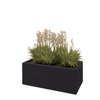 Pflanzkübel aus Stahl - Rechteckig - 80 x 40 x 30 cm - RAL9005 matte (schwarz) - Ohne Bodenplatte