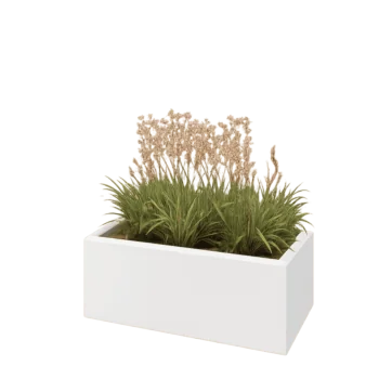 Pflanzkübel aus Stahl - Rechteckig - 80 x 40 x 30 cm - RAL9010 matte (weiß) - Ohne Bodenplatte