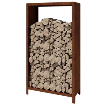 Cortenstahl Holzlager - Indiana - 100 x 40 x 180 cm