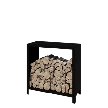 Holzlager aus Stahl - Indiana - 100 x 40 x 100 cm - RAL9005 matte (schwarz)