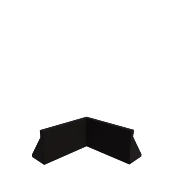 Stützmauer aus Stahl - Innenecke - 50 x 50 x 30 cm - RAL9005 matte (schwarz)