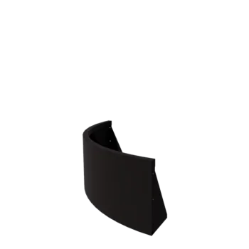 Stützmauer aus Stahl - Außenkurve - 100 x 100 x 40 cm - RAL9005 matte (schwarz)