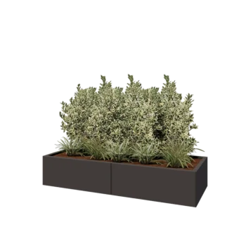 Hochbeet XXL aus Stahl - Rechteckig - 160 x 60 x 30 cm - RAL7016 matte (anthrazitgrau) - Mit Bodenplatte