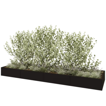 Hochbeet XXL aus Stahl - Rechteckig - 480 x 120 x 40 cm - RAL9005 matte (schwarz) - Ohne Bodenplatte