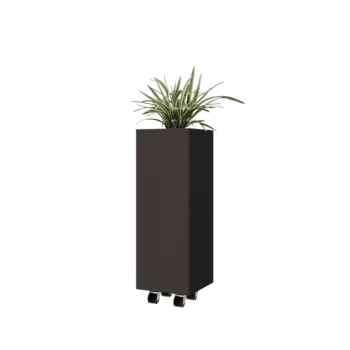 Pflanzkübel aus Stahl - Viereckig - 30 x 30 x 80 cm - Andere RAL farbe - Mit Bodenplatte - Mit Rollen