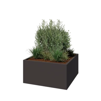 Pflanzkübel aus Stahl - Viereckig - 100 x 100 x 50 cm - Andere RAL farbe - Ohne Bodenplatte