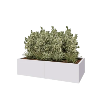 Hochbeet XXL aus Stahl - Rechteckig - 160 x 80 x 40 cm - RAL9010 matte (weiß) - Mit Bodenplatte