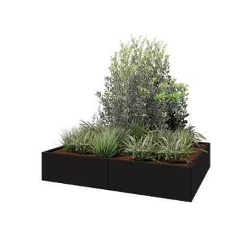 Hochbeet XXL aus Stahl - Rechteckig - 160 x 120 x 30 cm - RAL9005 matte (schwarz) - Ohne Bodenplatte