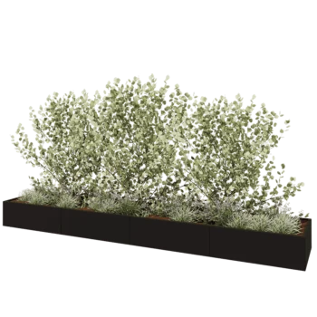 Hochbeet XXL aus Stahl - Rechteckig - 480 x 80 x 40 cm - RAL9005 matte (schwarz) - Ohne Bodenplatte