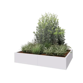 Hochbeet XXL aus Stahl - Rechteckig - 160 x 120 x 30 cm - RAL9010 matte (weiß) - Ohne Bodenplatte