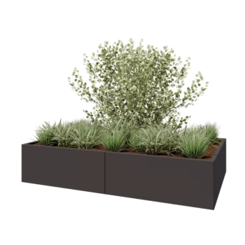 Hochbeet XXL aus Stahl - Rechteckig - 200 x 120 x 40 cm - RAL7016 matte (anthrazitgrau) - Mit Bodenplatte