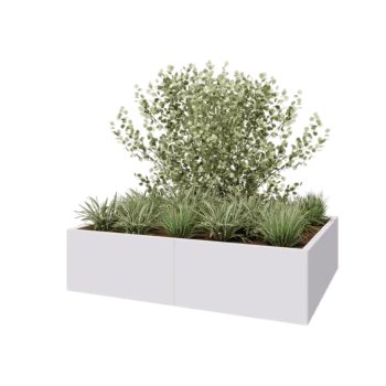Hochbeet XXL aus Stahl - Rechteckig - 160 x 120 x 40 cm - RAL9010 matte (weiß) - Ohne Bodenplatte