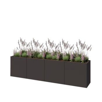 Hochbeet XXL aus Stahl - Rechteckig - 320 x 50 x 80 cm - RAL7016 matte (anthrazitgrau) - Mit Bodenplatte