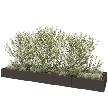 Hochbeet XXL aus Stahl - Rechteckig - 480 x 120 x 40 cm - RAL7016 matte (anthrazitgrau) - Mit Bodenplatte