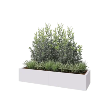 Hochbeet XXL aus Stahl - Rechteckig - 160 x 50 x 30 cm - RAL9010 matte (weiß) - Ohne Bodenplatte