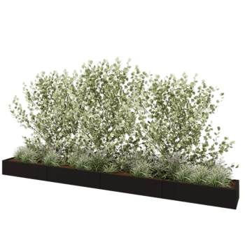 Hochbeet XXL aus Stahl - Rechteckig - 480 x 50 x 30 cm - RAL9005 matte (schwarz) - Mit Bodenplatte