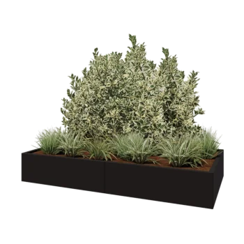 Hochbeet XXL aus Stahl - Rechteckig - 200 x 100 x 30 cm - RAL9005 matte (schwarz) - Ohne Bodenplatte