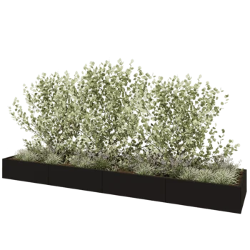 Hochbeet XXL aus Stahl - Rechteckig - 480 x 100 x 40 cm - RAL9005 matte (schwarz) - Mit Bodenplatte