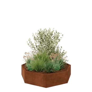 Cortenstahl Pflanzkübel - Achteckig - 144,9 x 144,9 x 30 cm - Ohne Bodenplatte