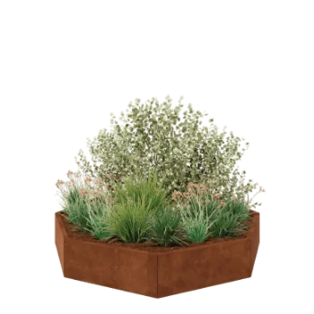 Cortenstahl Pflanzkübel - Achteckig - 193,1 x 193,1 x 30 cm - Ohne Bodenplatte