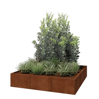 Cortenstahl Hochbeet XXL - Viereckig - 150 x 150 x 30 cm - Ohne Bodenplatte