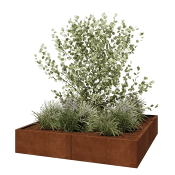 Cortenstahl Hochbeet XXL - Viereckig - 160 x 160 x 30 cm - Ohne Bodenplatte