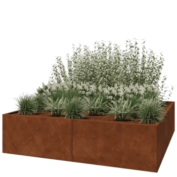 Cortenstahl Hochbeet XXL - Viereckig - 200 x 200 x 50 cm - Ohne Bodenplatte