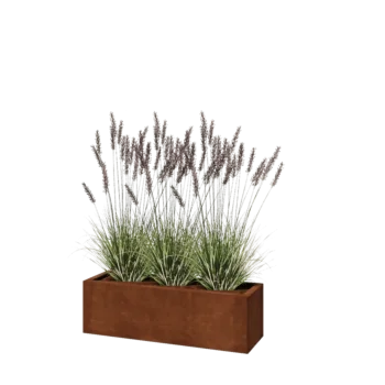 Cortenstahl Pflanzkübel - Rechteckig - 100 x 30 x 30 cm - Ohne Bodenplatte